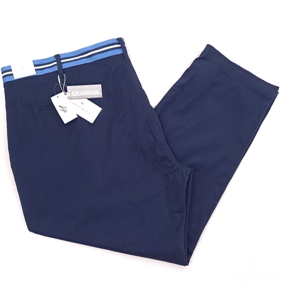 Con.Struct Men's Chino Pants Navy Blue Contrasting Waistband Stretch - Sz 48x30 - Picture 2 of 12